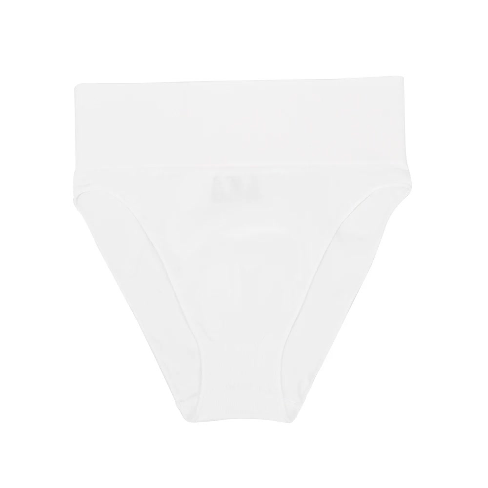 V888-ELOSUNG17916-224564-00 3 Pcs Size M White Microfiber High-Waisted Thong Underwear with Tummy Control - Slimming Comfort - Image 1