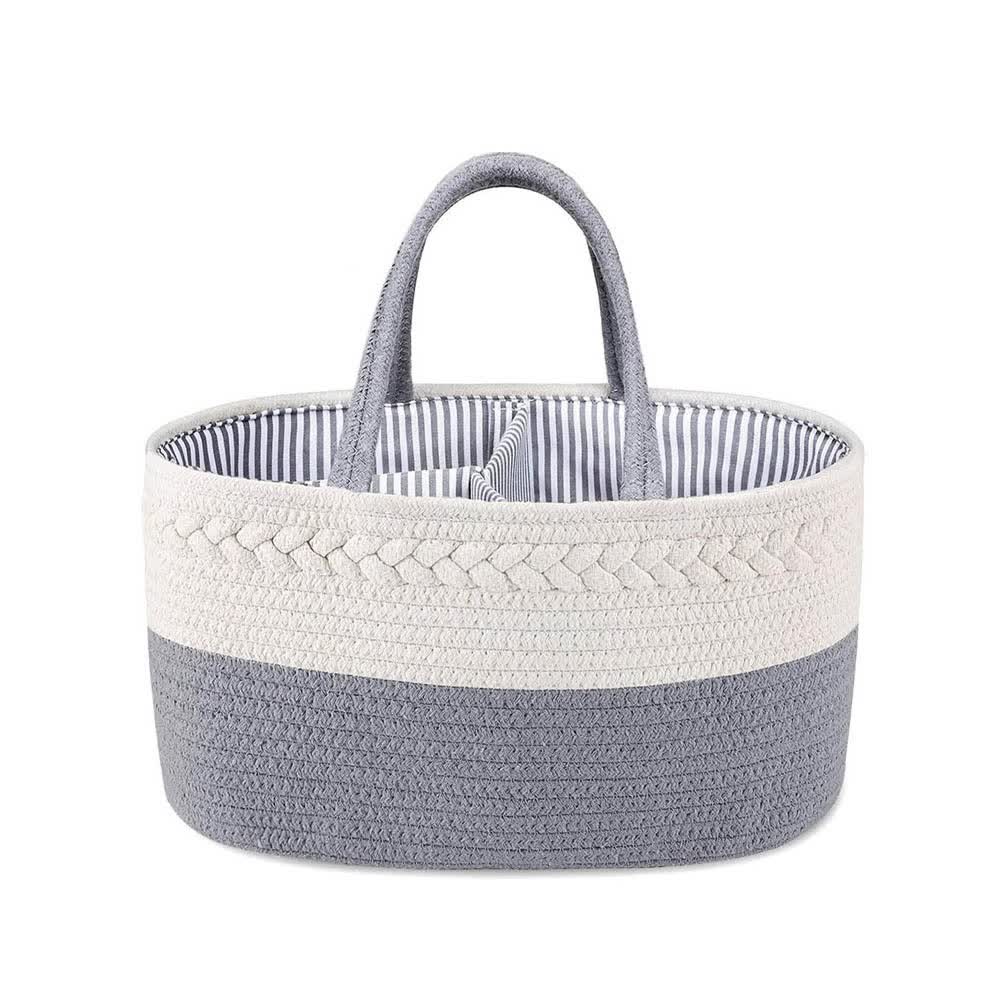 V888-ELOSUNG18108-202503251527-00 Grey Stylish Cotton Rope Basket for Clothing & Toys - Woven Storage Organizer, 38x23x18cm - Image 1