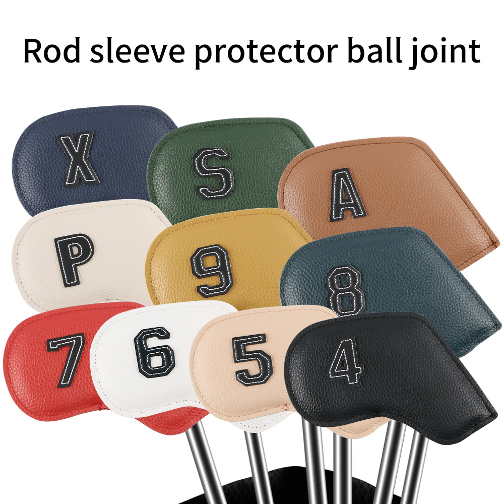 V888-ELOSUNG18164-202504211237-00 Premium PU Leather Golf Iron Headcover Set (10pcs) | Numbered 3-9, P, S, A | Protective Club Covers for Irons - Image 1