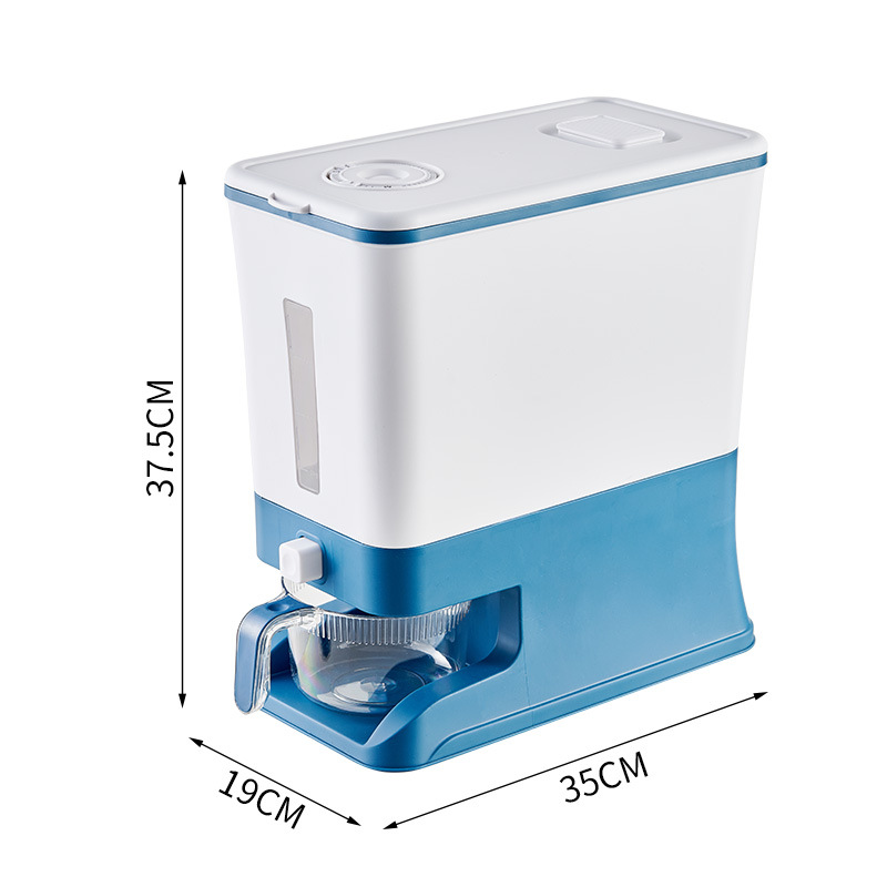 V888-ELOSUNG18341-202507021025-00 Regular Amber Blue Smart Kitchen Rice Dispenser - Automatic Press-Style Rice Storage Bin - Image 1