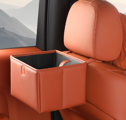 V888-ELOSUNG19137-226741-00 Orange Foldable Car Trash Bin and Storage Box - 23x17x15cm, Space-Saving, Convenient Design - Image 1