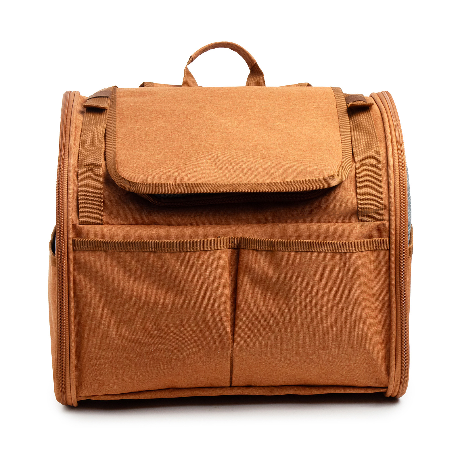 V888-ELOSUNG19178-227301-00 Brown Pet Carrier Backpack - Comfortable and Stylish for Cats and Small Dogs - Image 1