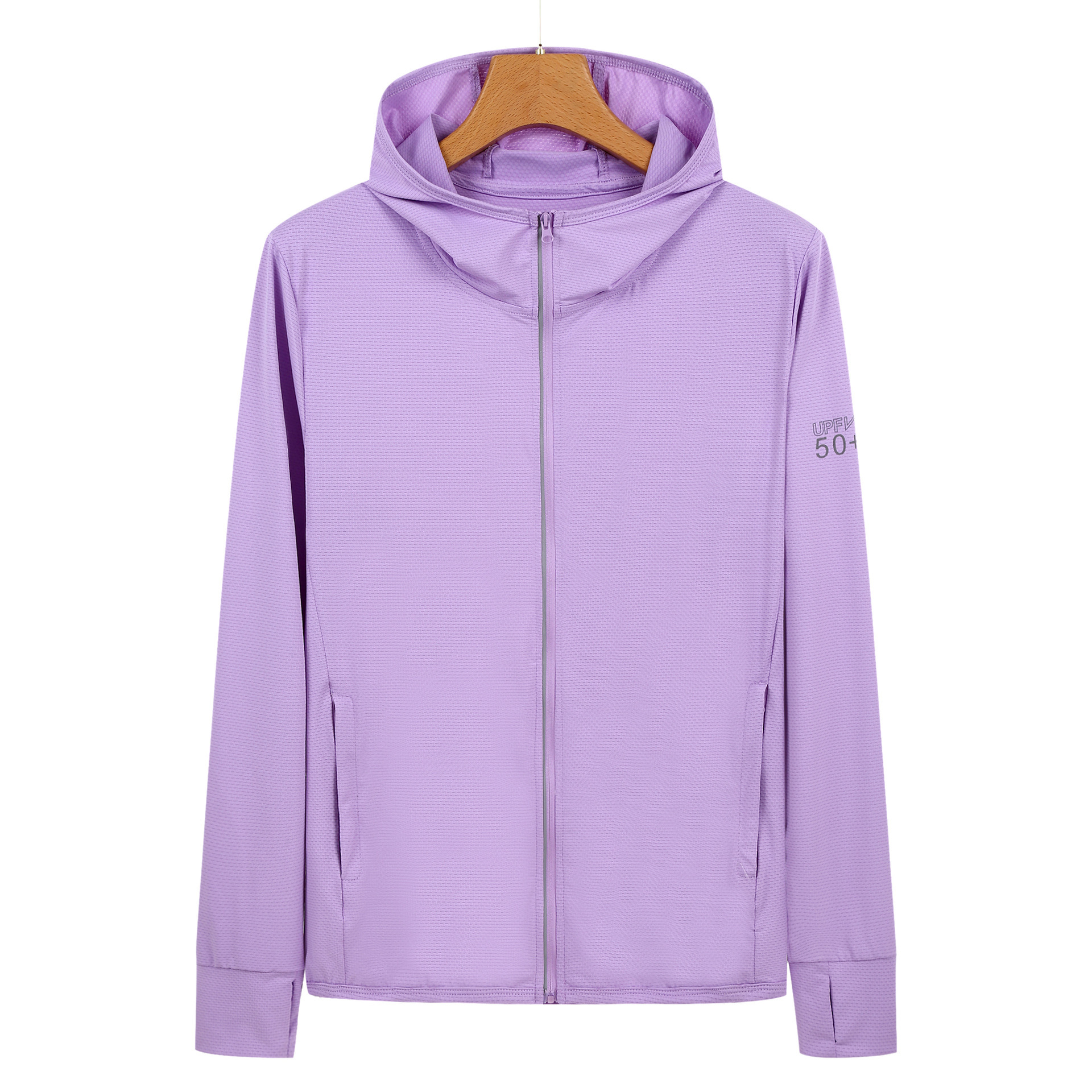 V888-ELOSUNG19282-202502241125-00 4XL Purple Long Sleeve UV Protection Summer Breathable Knitted Ice Silk Outdoor Sun Protection Clothing - Unisex Thin Sunscreen Shirt - Image 1