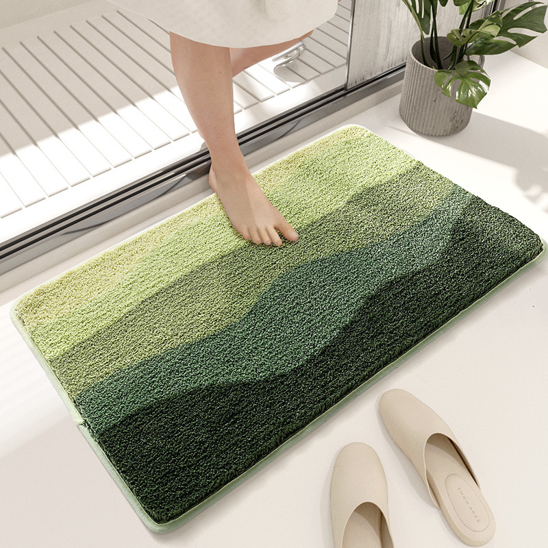 V888-ELOSUNG19369-202502261652-00 Green Bath Mat - Super Absorbent, Non-Slip Bathroom Floor Mat - 40x60cm - Image 1