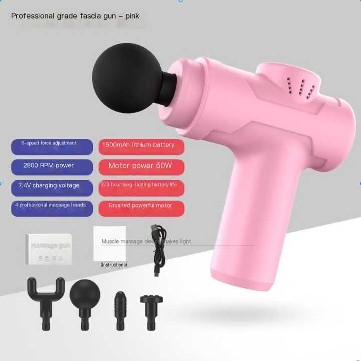 V888-ELOSUNG19707-202503121506-00 Pink Portable Mini Massage Gun for Deep Tissue - Adjustable Impact Neck Massager with Rechargeable Battery - Image 1