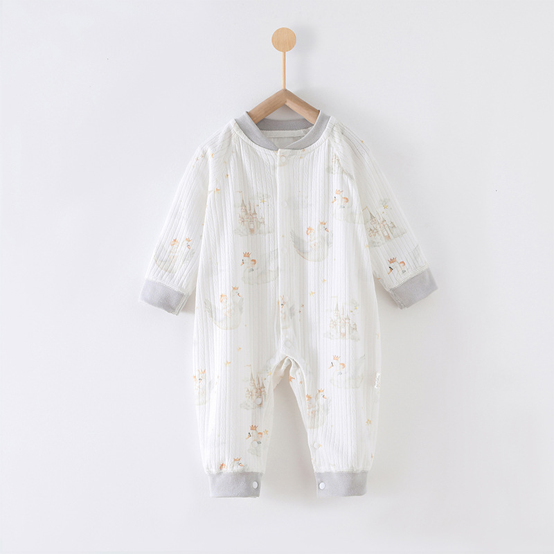 V888-ELOSUNG19896-202503181112-00 66 Size The Prince of the Castle Class A Pure Cotton Long-Sleeve Baby Onesie - Cozy Newborn Bodysuit for Fall and Winter - Image 1
