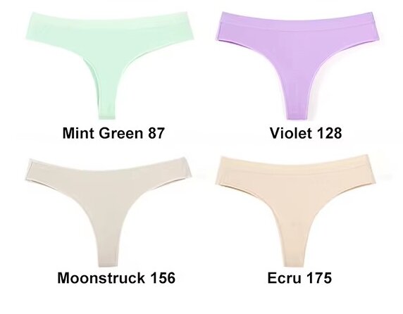 V888-ELOSUNG20120-224952-00 4 pcs Women's Sexy Low-Waist Cotton Thong Underwear, Size M - Image 1