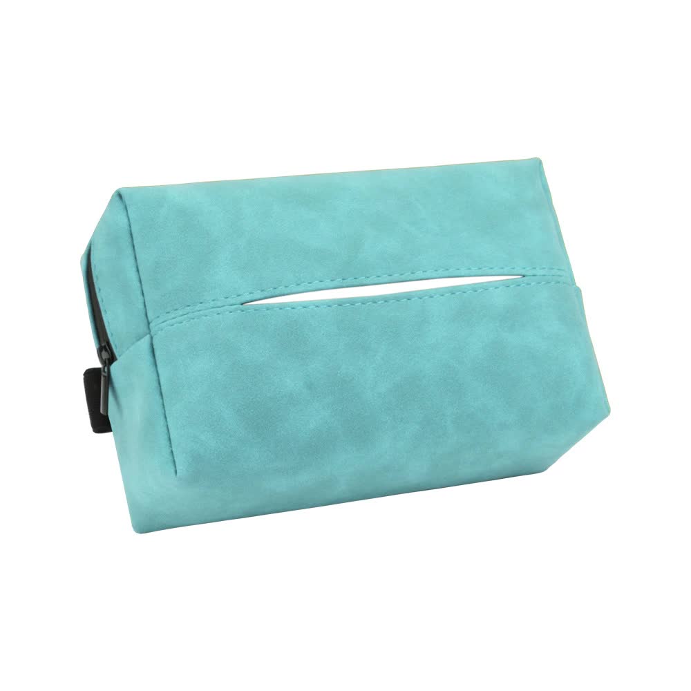 V888-ELOSUNG20381-226776-00 2 pcs Blue Stylish Car Tissue Box for Seat Back - Car Interior Tissue Pack for Seat Back, Armrest Box, Sun Visor 18.5x12.5x7cm - Image 1