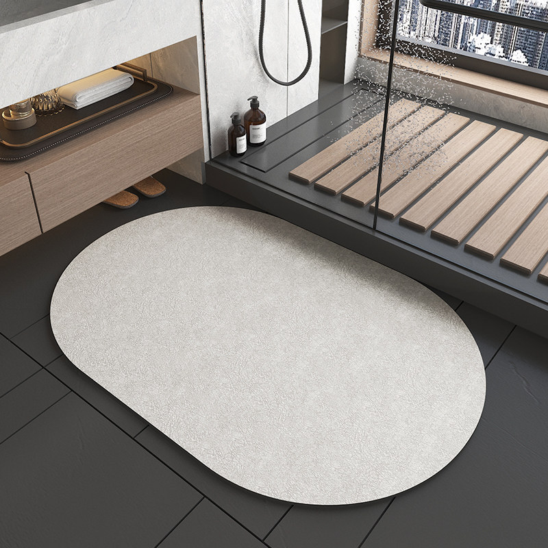 V888-ELOSUNG20646-202502261735-00 Oval dark Beige Quick-Dry Absorbent Non-Slip Bath Rug for Bathroom, Kitchen & Entryway 45x70cm - Image 1