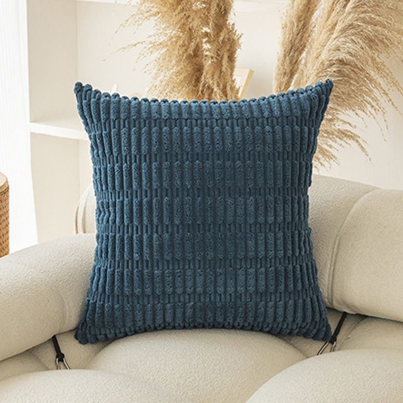 V888-ELOSUNG20718-202502281136-00 Blue Set of 2 Corduroy Style Throw Pillow Covers - Machine Washable 45*45CM - Image 1