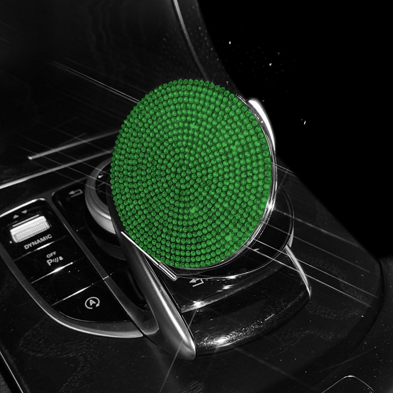 V888-ELOSUNG20726-202503031025-00 2 pcs Green Sparkling Rhinestone Compact Mirror - Portable Folding Makeup Mirror with Full Diamond Design - Image 1