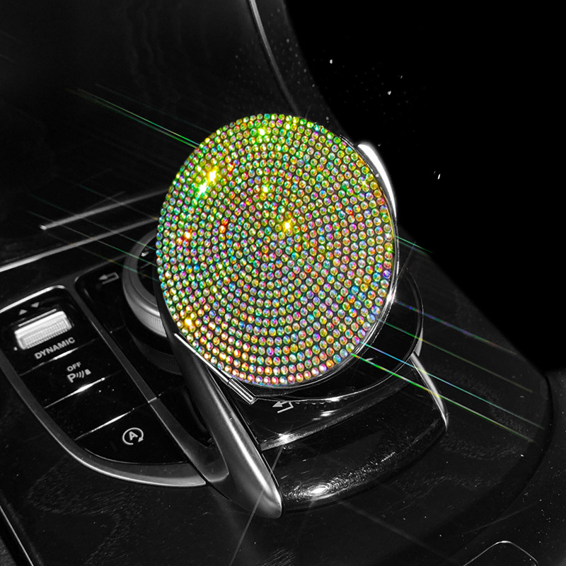 V888-ELOSUNG20730-202503031025-00 2 pcs Color Sparkling Rhinestone Compact Mirror - Portable Folding Makeup Mirror with Full Diamond Design - Image 1