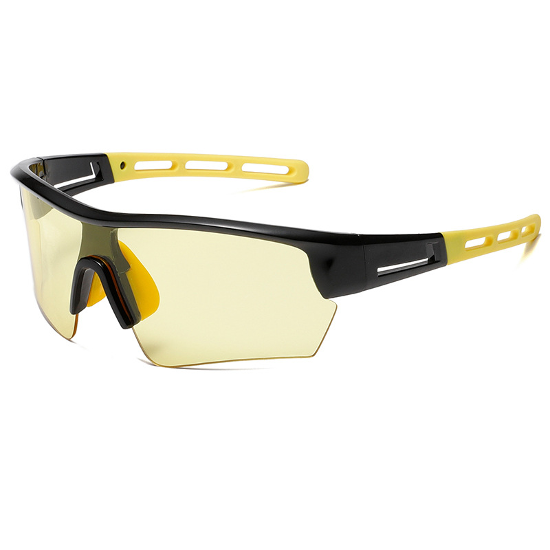 V888-ELOSUNG20773-202503041224-00 2 pcs Outdoor Sports Sunglasses - UV Protection HD Lenses for Cycling, Boating, Fishing(Black and yellow frame night vision film) - Image 1