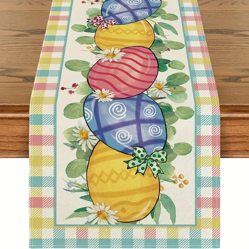V888-ELOSUNG20809-202503051027-00 Easter Table Runner - Linen Bunny Decoration, 72-Inch Set of 2 (Style 2) - Image 1
