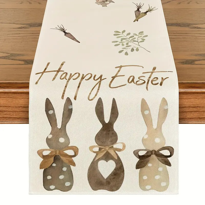 V888-ELOSUNG20819-202503051030-00 Easter Table Runner - Linen Bunny Decoration, 72-Inch Set of 2 (Style 12) - Image 1