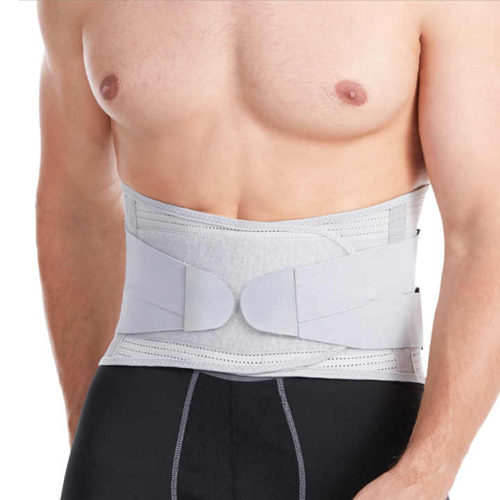 V888-ELOSUNG21074-226058-00 Size L Grey Breathable Waist Support Belt - Adjustable Back Brace for Men and Women, Ideal for Weightlifting, Squats & Back Pain Relief - Image 1