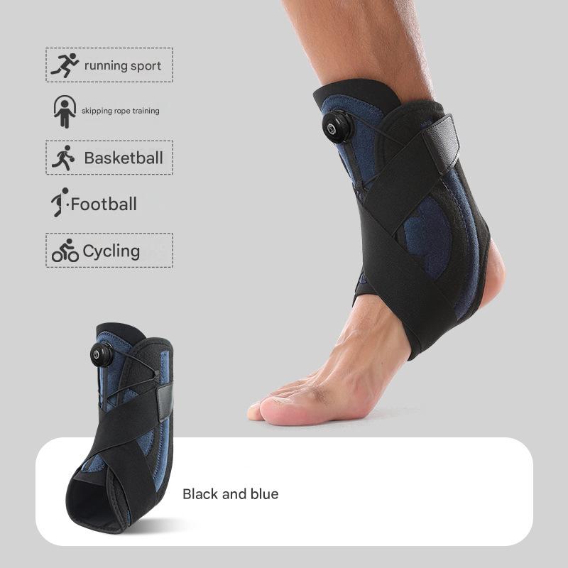 V888-ELOSUNG21079-226064-00 1 Pair Black And Blue Adjustable Ankle Brace - Compression Support for Running, Sports, and Ankle Recovery - Image 1