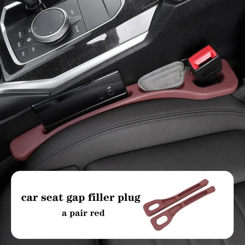 V888-ELOSUNG21164-226690-00 Red Car Seat Gap Filler - 2 Pieces Car Interior Storage Organizer for Front Seat Seam - Image 1