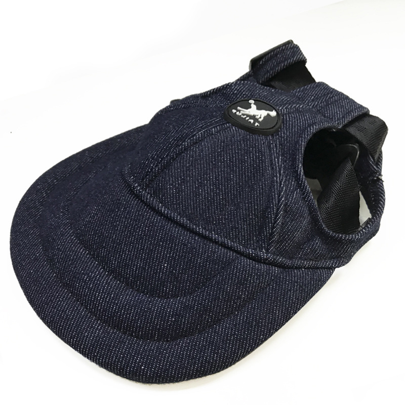 V888-ELOSUNG21193-227268-00 Size L Dark Blue Adjustable Pet Baseball Cap for Cats and Dogs - Cute Sun Protection Hat for Outdoor Adventures - Image 1