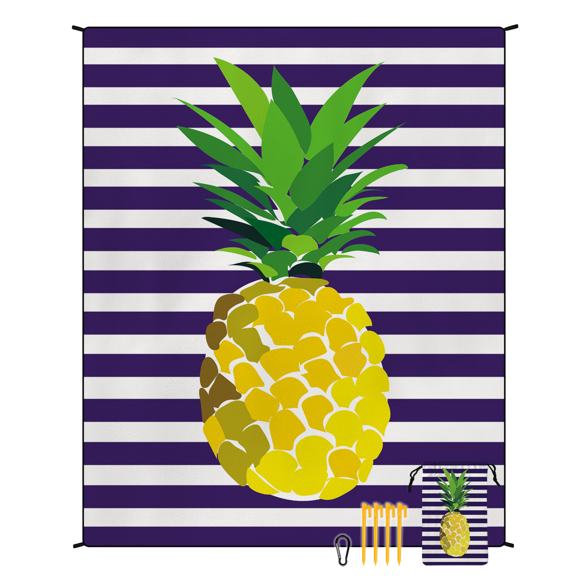 V888-ELOSUNG21218-202502241412-00 Style STD-001-9 Purple And Yellow Quick Dry Beach Mat Sand Proof Waterproof Outdoor Picnic Blanket - Compact & Lightweight - Image 1