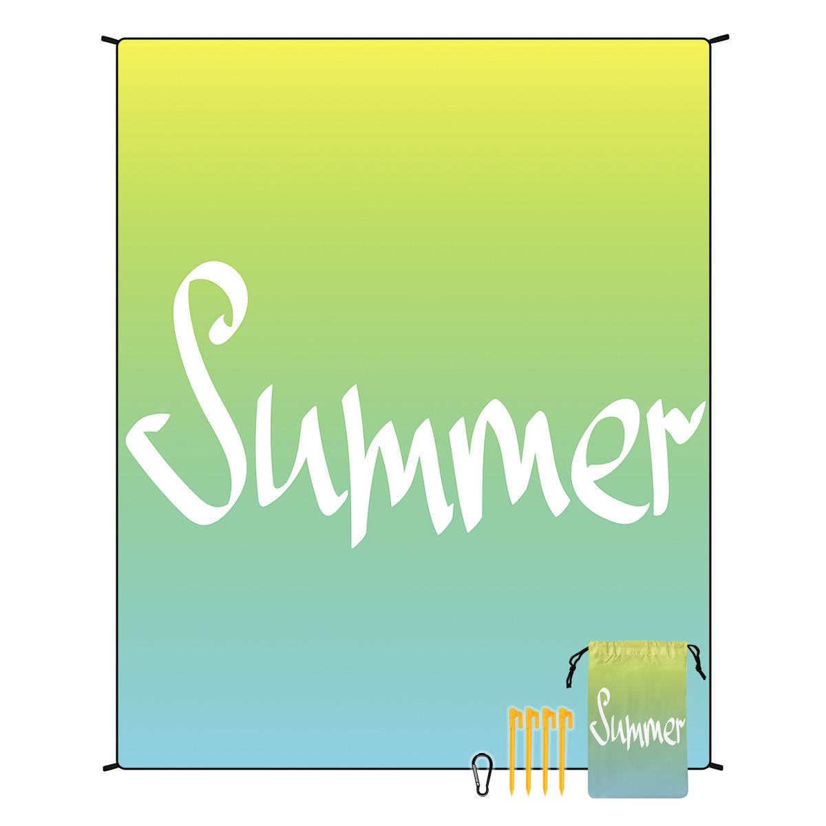 V888-ELOSUNG21230-202502241441-00 Style STD-001-21 Blue And Green Quick Dry Beach Mat Sand Proof Waterproof Outdoor Picnic Blanket - Compact & Lightweight - Image 1