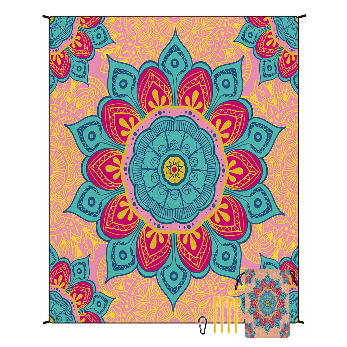 V888-ELOSUNG21245-202502241511-00 Style STD-001-36 Colorful Quick Dry Beach Mat Sand Proof Waterproof Outdoor Picnic Blanket - Compact & Lightweight - Image 1