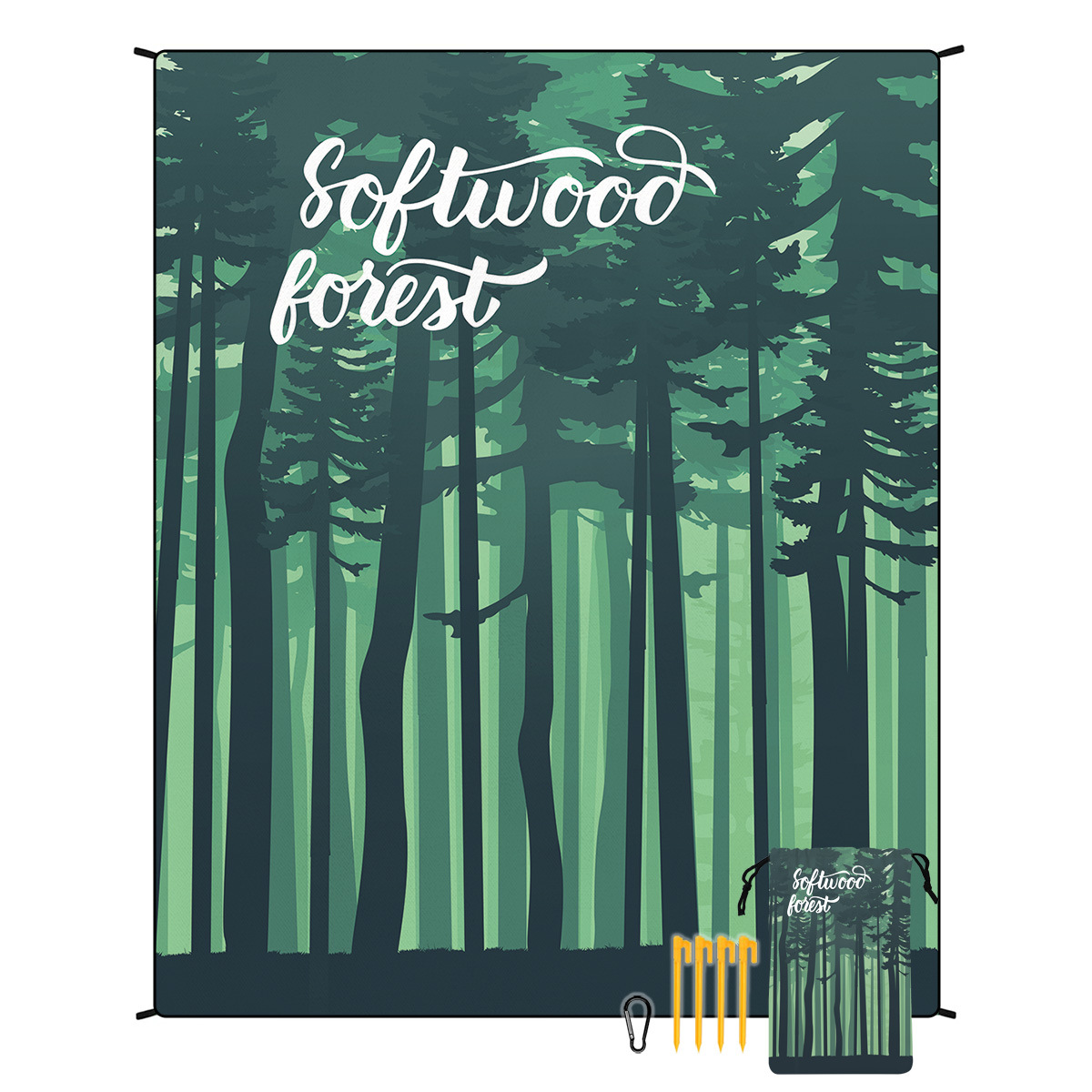 V888-ELOSUNG21251-202502241516-00 Style STD-001-42 Green Quick Dry Beach Mat Sand Proof Waterproof Outdoor Picnic Blanket - Compact & Lightweight - Image 1