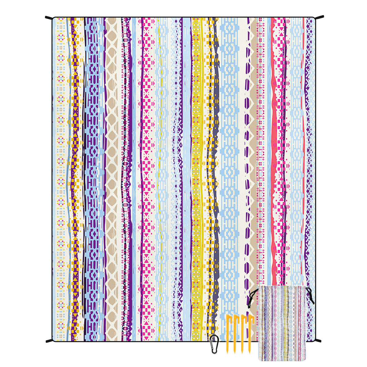 V888-ELOSUNG21252-202502241516-00 Style STD-001-43 Colorful Quick Dry Beach Mat Sand Proof Waterproof Outdoor Picnic Blanket - Compact & Lightweight - Image 1