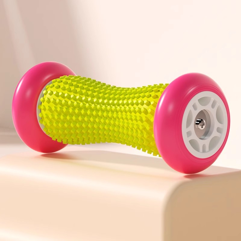 V888-ELOSUNG21353-202502251010-00 Green And Pink Foot Massage Roller - Plantar Fasciitis & Muscle Relief Tool - Image 1