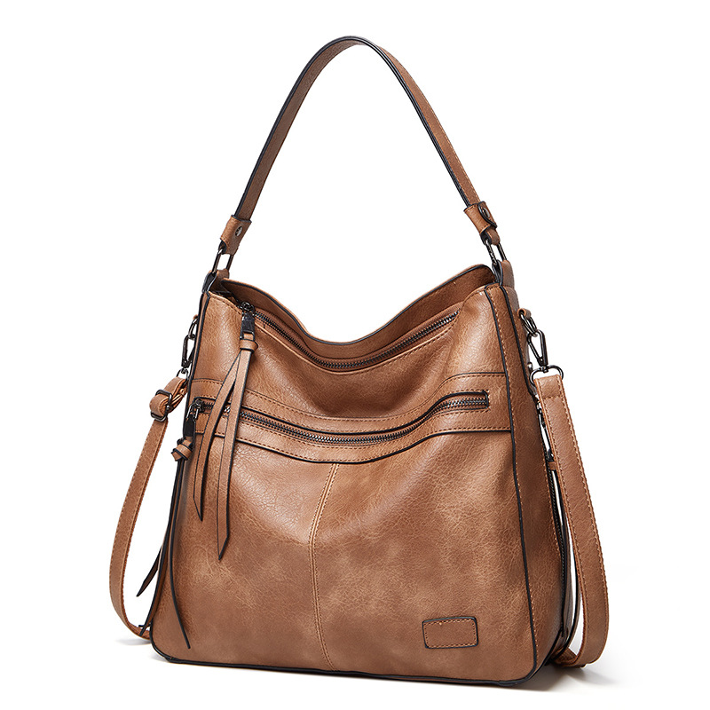 V888-ELOSUNG21413-202502271208-00 Khaki Spacious & Stylish PU Leather Tote Bag - Versatile Shoulder/Crossbody - Image 1
