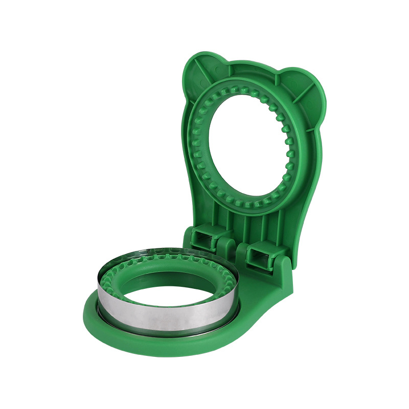 V888-ELOSUNG21432-202502281046-00 3 Pcs Green Round Sandwich Sealer & Cutter - Safe Hand Guard Design, DIY Pocket Bread Mold - Image 1