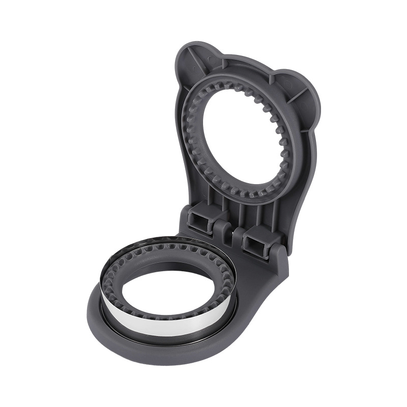 V888-ELOSUNG21435-202502281046-00 3 Pcs Grey Round Sandwich Sealer & Cutter - Safe Hand Guard Design, DIY Pocket Bread Mold - Image 1