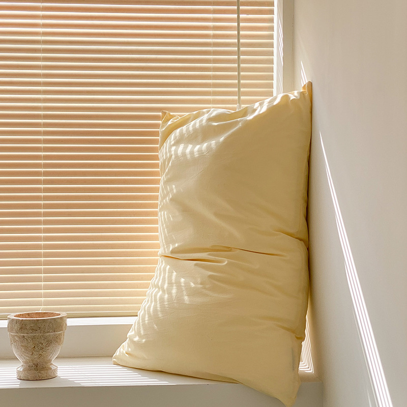 V888-ELOSUNG21524-202503031015-00 Light Yellow 100% Cotton Pillowcase Set - Envelope Closure(without pillow core) - Image 1