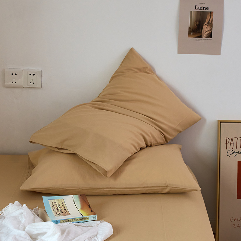 V888-ELOSUNG21529-202503031020-00 Light Khaki 100% Cotton Pillowcase Set - Envelope Closure(without pillow core) - Image 1