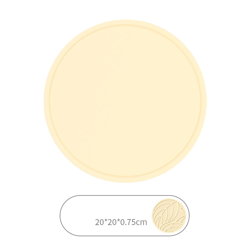 V888-ELOSUNG21639-202503071342-00 Cream Yellow 3 Pcs Premium Silicone Round Heat-Resistant Pad - 20cm Durable Kitchen Pot Mat with Anti-Slip Design - Image 1