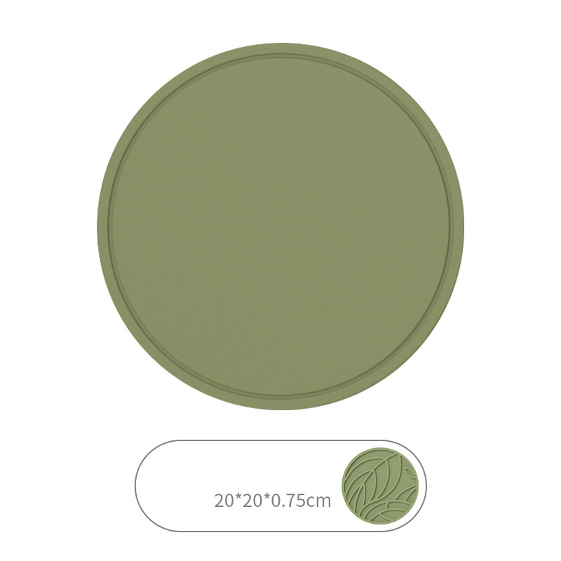 V888-ELOSUNG21641-202503071343-00 Green 3 Pcs Premium Silicone Round Heat-Resistant Pad - 20cm Durable Kitchen Pot Mat with Anti-Slip Design - Image 1