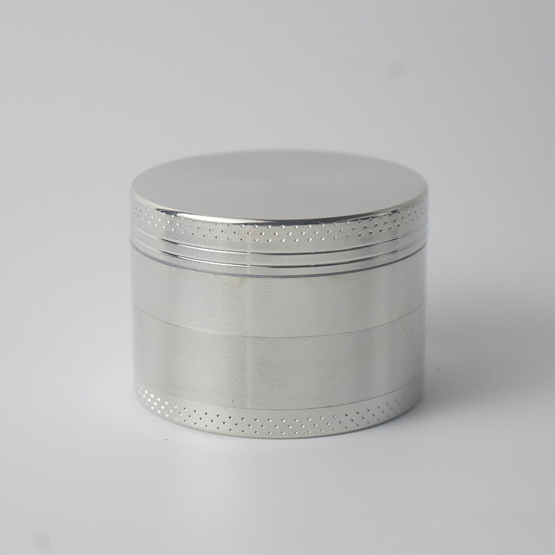 V888-ELOSUNG21649-202503071351-00 Silver Premium 4-Layer Zinc Alloy Herb Grinder - Magnetic Lid & Fine Grinding, 63mm, 162g - Image 1