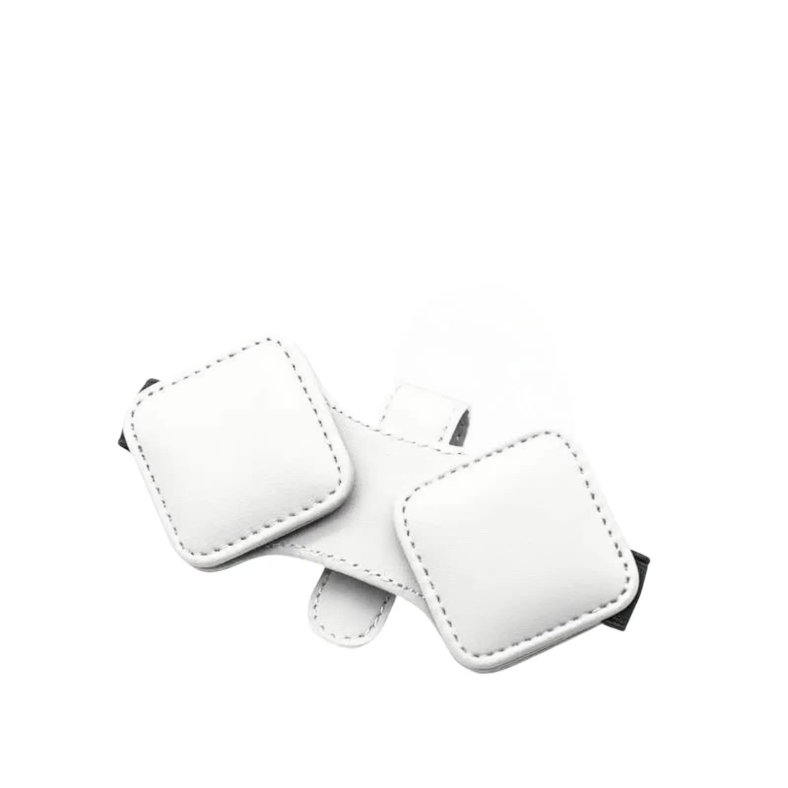 V888-ELOSUNG21668-202503071338-00 2 Pcs White Car Sun Visor Glasses Holder Clip with Dual Magnetic Clamps - PU Leather, Anti-Slip, and Multi-Functional Storage - Image 1