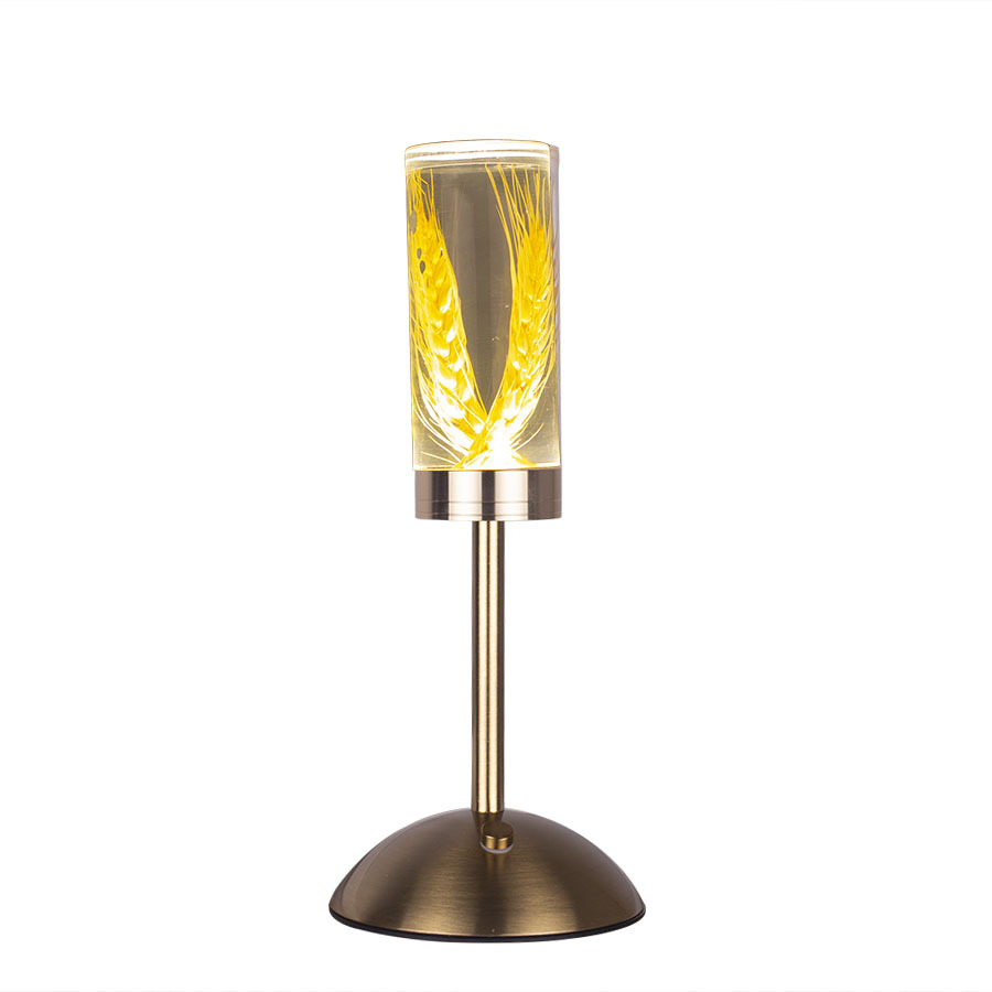 V888-ELOSUNG21686-202503111132-00 Wheat Ears Eternal Flower Acrylic Table Lamp - Color-Changing LED, USB Rechargeable, Touch Control - Image 1