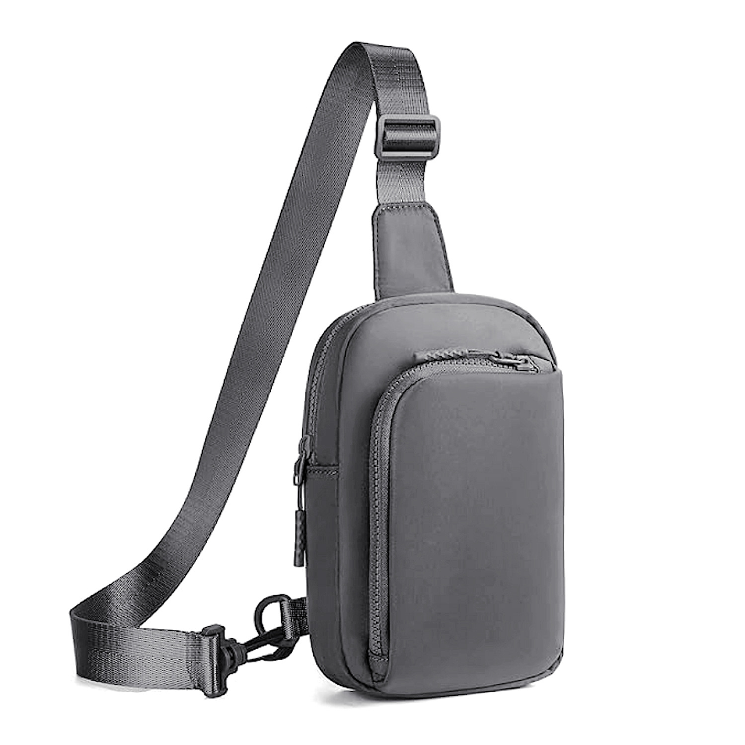 V888-ELOSUNG21715-202503111147-00 Dark Grey Trendy Waterproof Sling Bag - Lightweight Crossbody Chest Pack, Adjustable Strap - Image 1