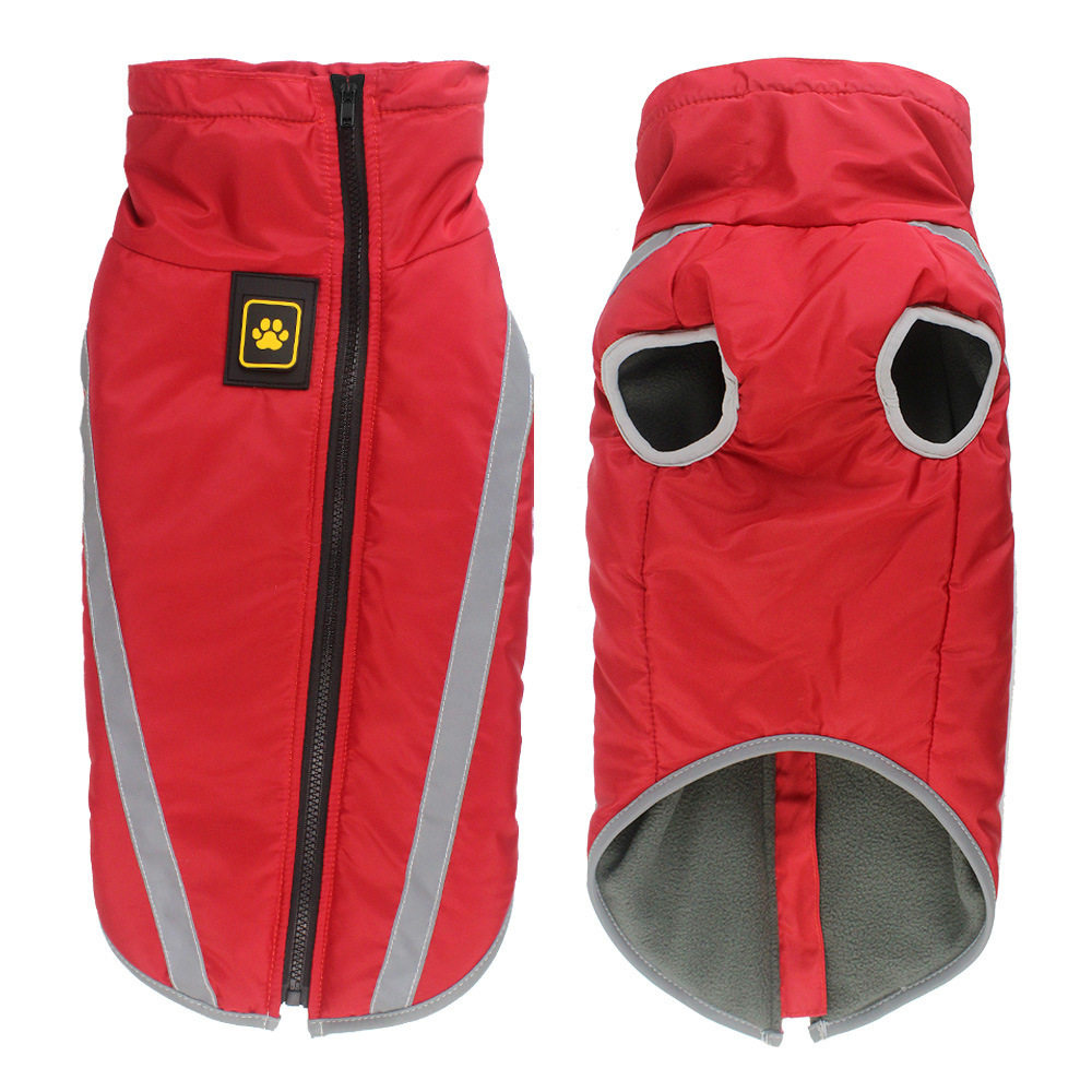 V888-ELOSUNG21896-202503131525-00 Size 2XL Red Reflective Winter Dog Jacket - Warm & Waterproof Outdoor Coat for Large Breeds - Image 1