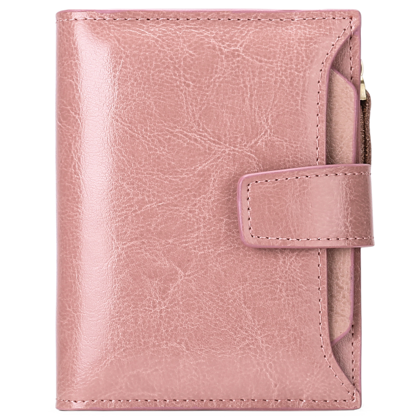 V888-ELOSUNG21959-202503181026-00 Light Pink Premium Genuine Leather RFID Blocking Women's Wallet - Lightweight, Multi-Functional, and Stylish - Image 1