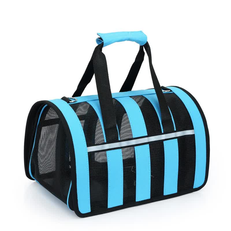 V888-ELOSUNG21986-202503180947-00 Size M Black And Blue Foldable Pet Carrier Bag - Lightweight, Breathable, and Spacious for All Seasons - Image 1