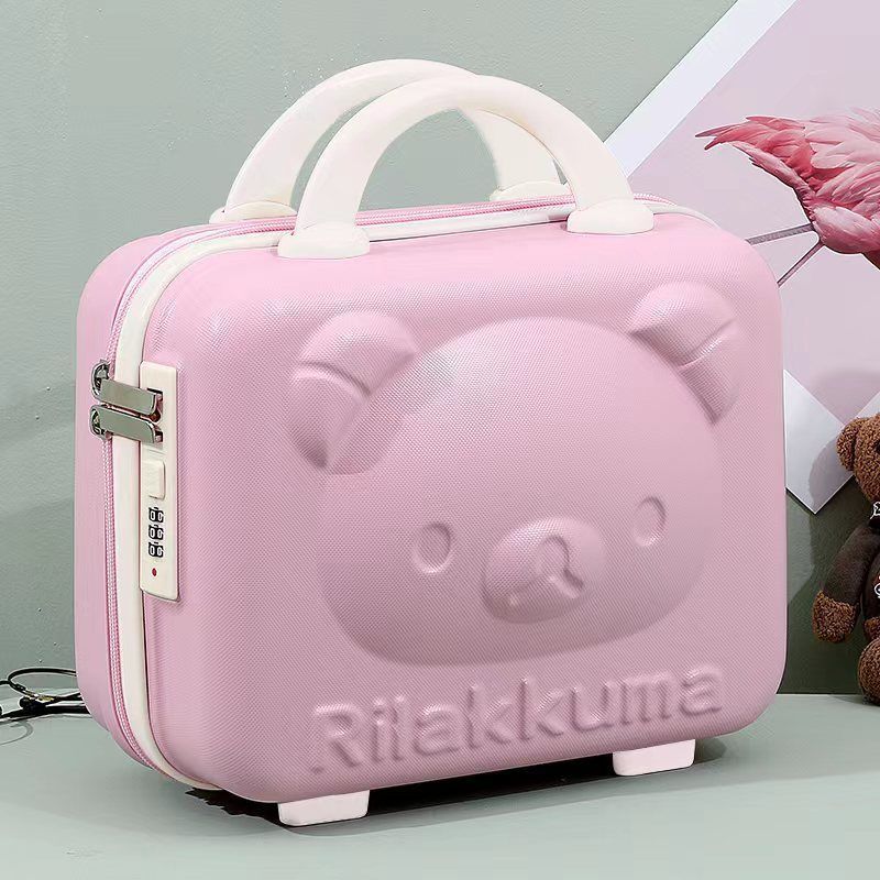 V888-ELOSUNG2218-202356-00 Bear Makeup Box-White Pink (with a password lock) - Image 1