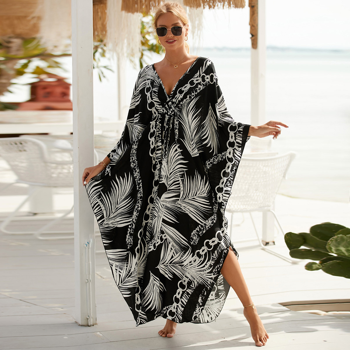 V888-ELOSUNG22195-202503211652-00 Style 6 Loose Fit Caftan Dress - Resort Style Beach Coverup for Women - Image 1