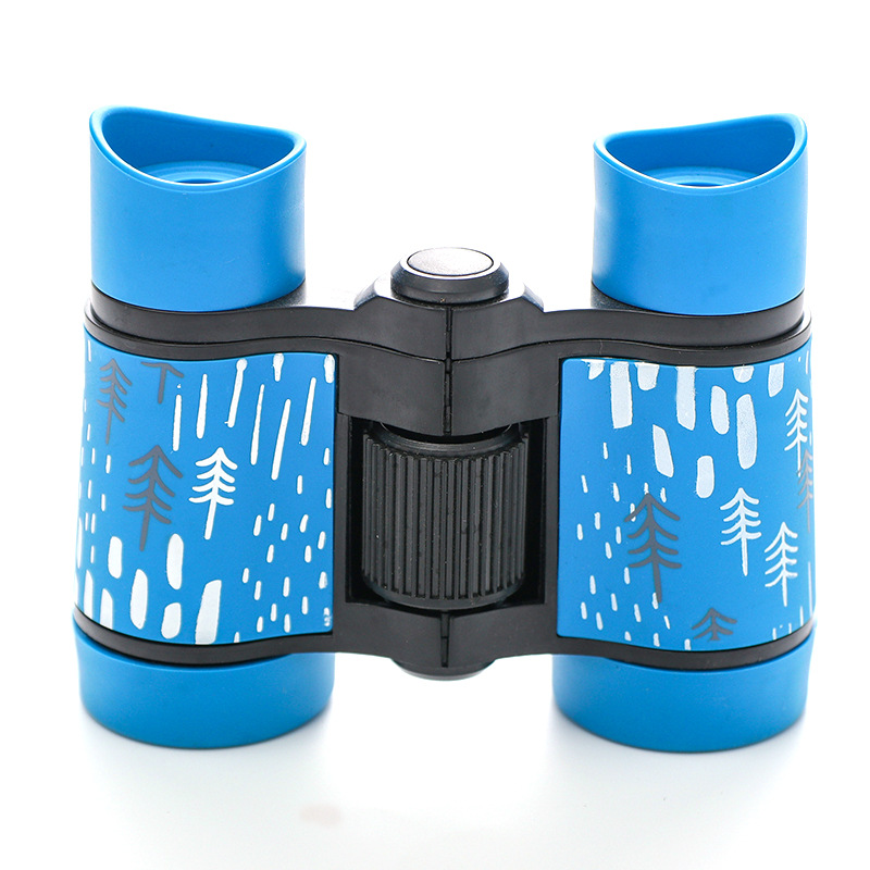 V888-ELOSUNG22449-202503251605-00 2 PCS Blue Kids Binoculars - Rubber Grip, Tree Pattern - Image 1