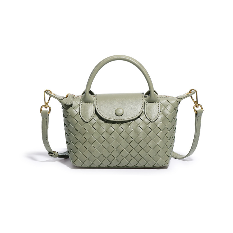 V888-ELOSUNG22461-202503251642-00 Light Green Woven Shoulder Bag - Stylish Dumpling Bag, Simple and Versatile Crossbody for Women - Image 1