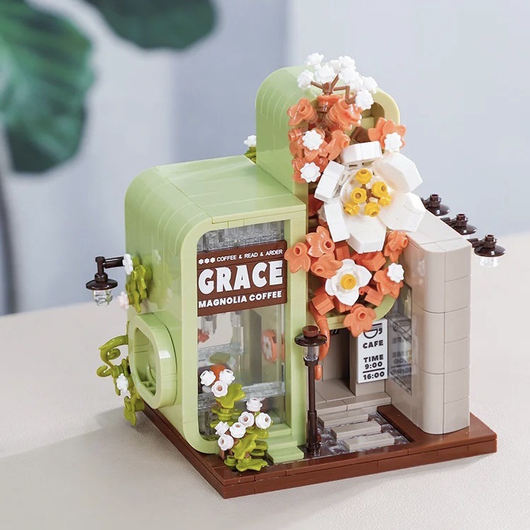 V888-ELOSUNG22498-202503271409-00 (Mulan Book Cafe) Enchanting Streetscape Blocks - Creative Building Blocks Set - Image 1