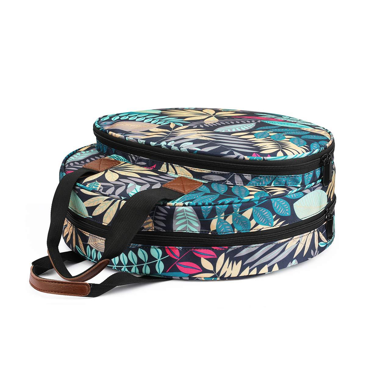 V888-ELOSUNG22504-202503271443-00 Blue leaves Multi-Compartment Embroidery Bag - Keep Your Projects Organized - Image 1