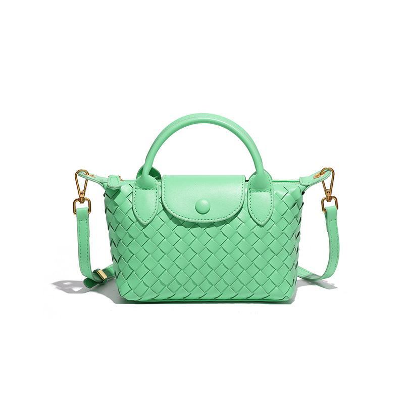 V888-ELOSUNG22506-202503271820-00 Siren Green Woven Shoulder Bag - Stylish Dumpling Bag, Simple and Versatile Crossbody for Women - Image 1